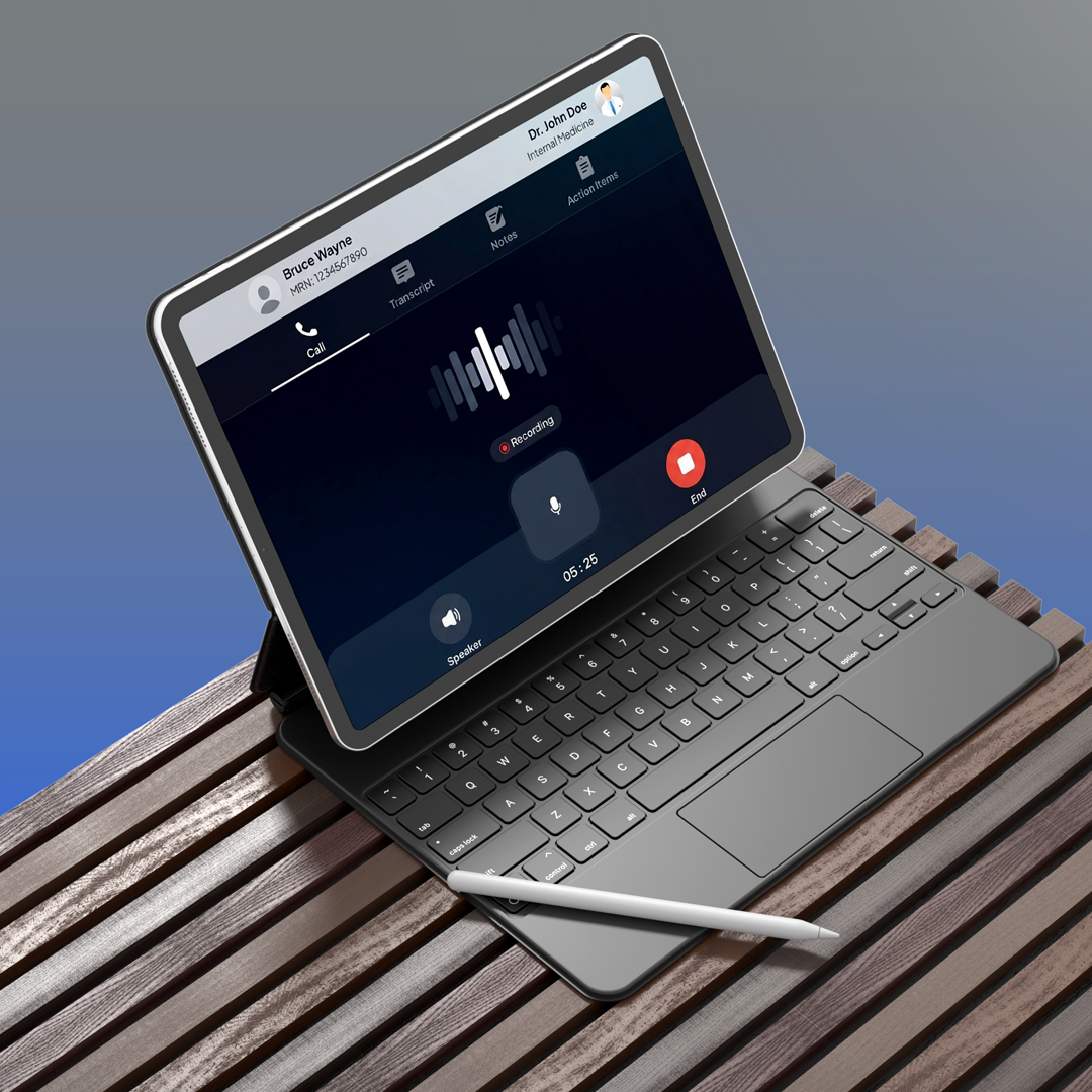 AI Scribe — clinical note written from a recorded consultation